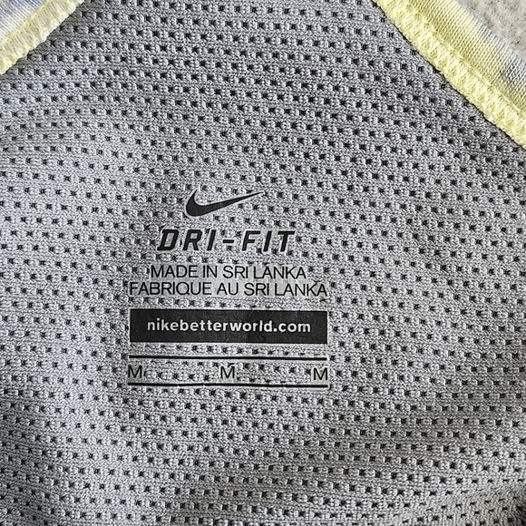 Nike‎ Women’s Tie Dye Running Tank Top Dri Fit, Blue and Yellow Striped. Size M - Picture 5 of 7